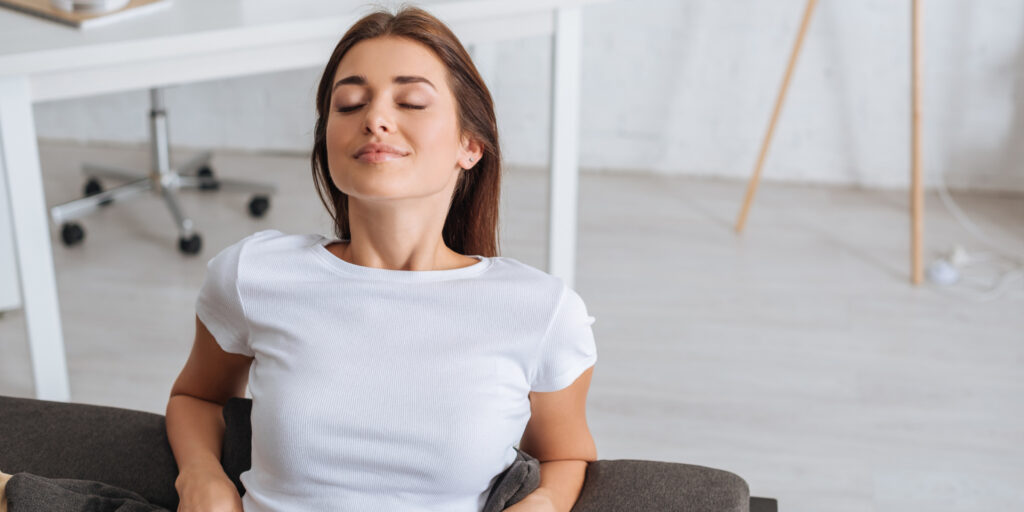 woman taking Mindful moment