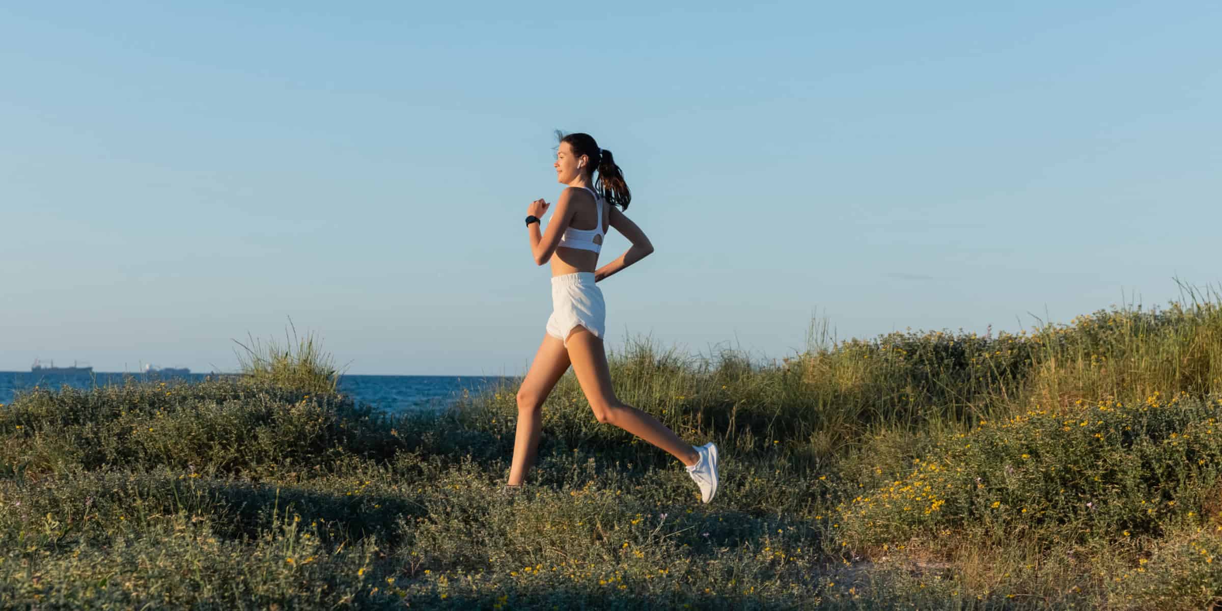woman running outdoors