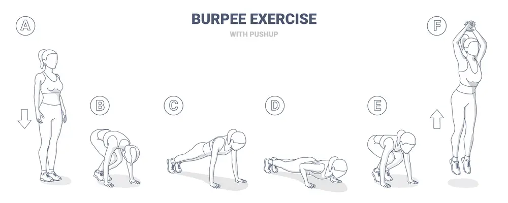 Burpee exercises - how to do burpees.