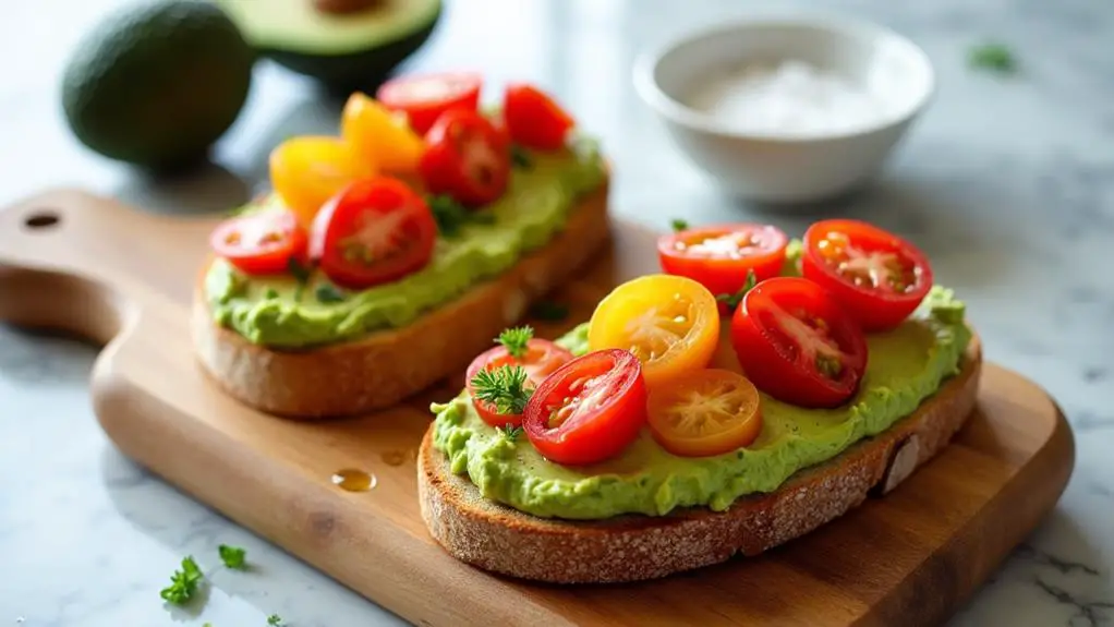 Avocado Toast With Cherry Tomatoes