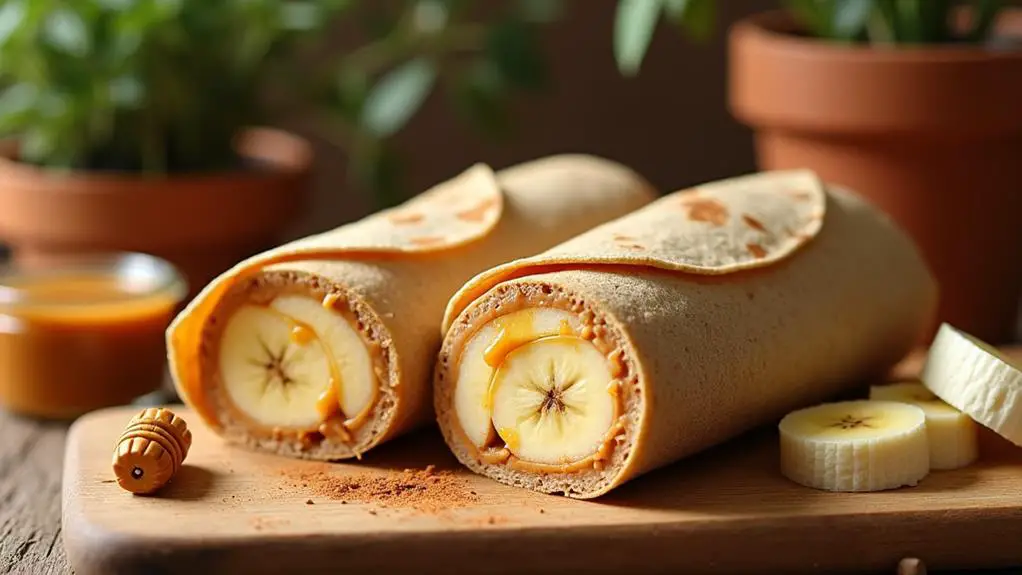 delicious banana peanut wrap