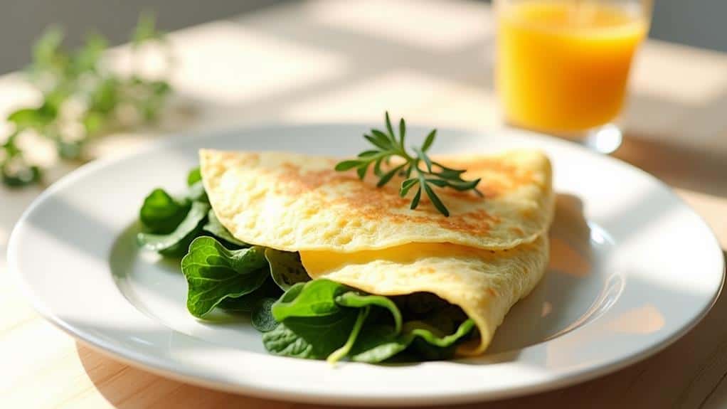 spinach egg white omelette